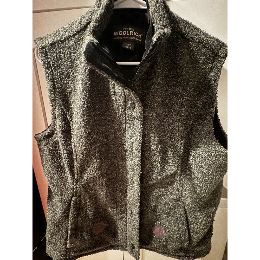 Woolrich Vest‎ Women's Large Onyx Heather Multicolor Stitching Detail